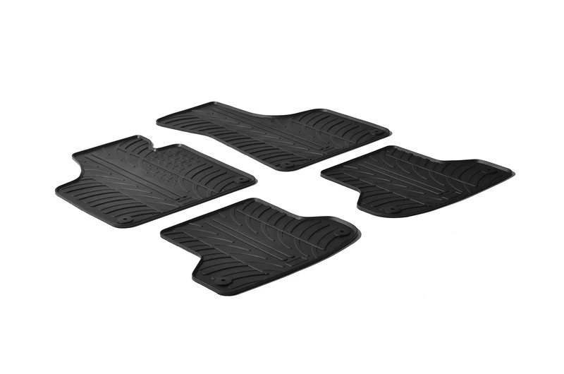 Gledring Rubber car mats set LHD compatible with Audi A6 4F Sedan 2005-2011 (T profile 4-pieces + mounting clips)