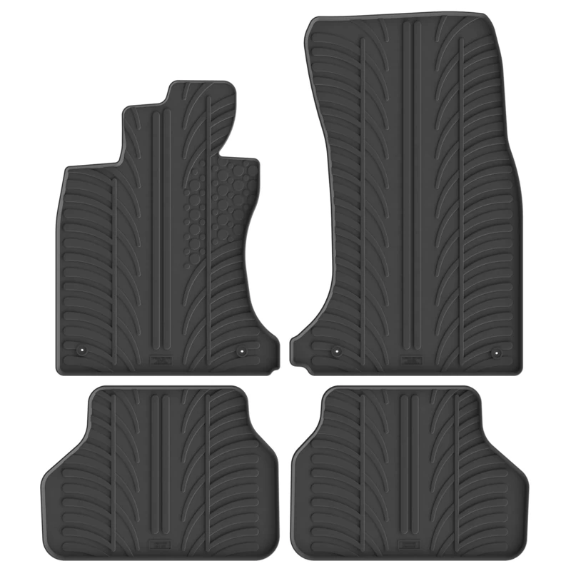 Gledring Rubber car mats set LHD compatible with BMW 5 Series E60/E61 2004-2010 (T profile 4-pieces + mounting clips)