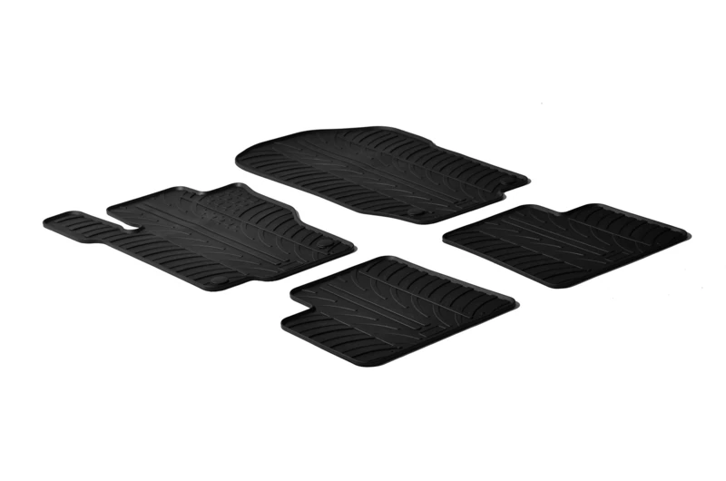 Gledring Rubber car mats set LHD compatible with Mercedes M-Class W164 2005- (T profile 4-pieces + mounting clips)