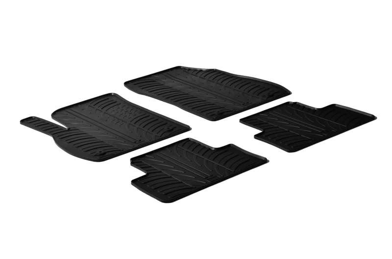 Gledring Rubber car mats set LHD compatible with Opel Zafira C 2011- (T profile 4-pieces + mounting clips)