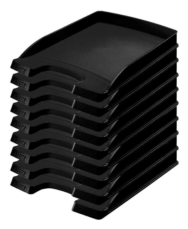 Leitz Plus Letter Tray Slim 35 mm – Pack of 10 Height 37 mm black