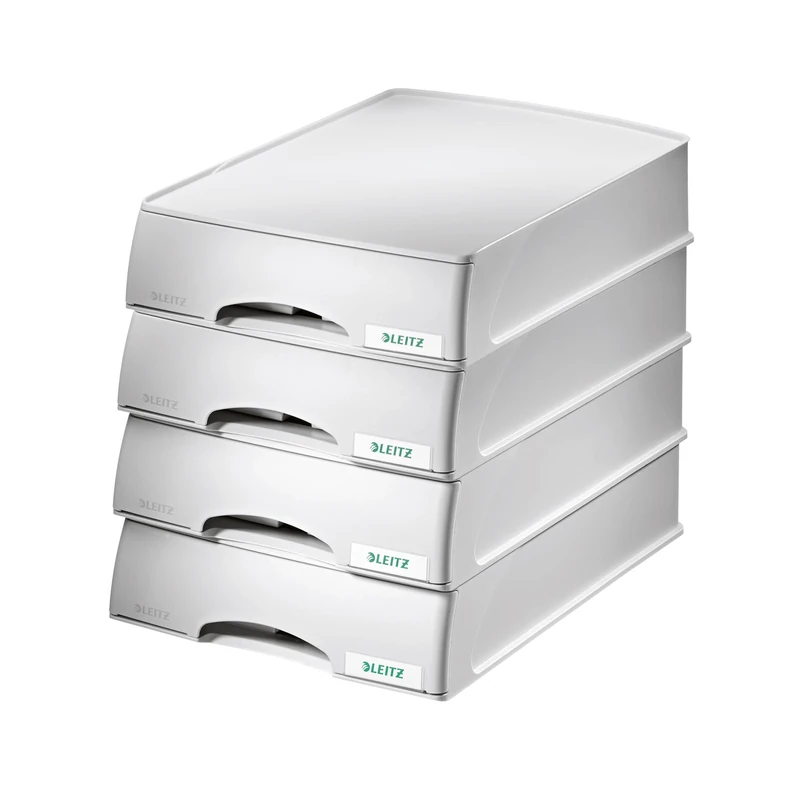 Leitz Plus 52100085 Letter Tray Drawer Set of 4 Grey