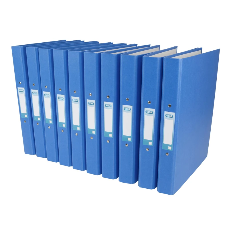 Elba A4 Board 2 O-Ring Binder, 25 mm Capacity, 30 mm Spine - Blue, Pack of 10
