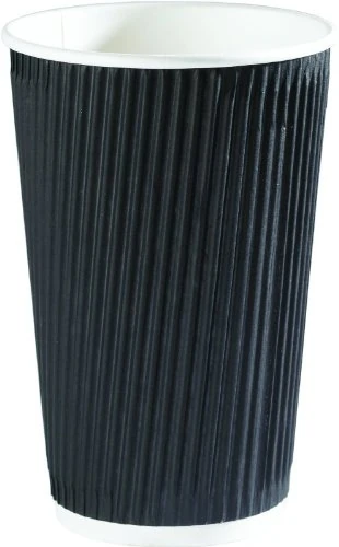 VOW Eurpoe HVRWBPA12 Black Ripple Cup, HHRWPA12, 35 cL, 12 oz. (Pack of 500) - Image 1