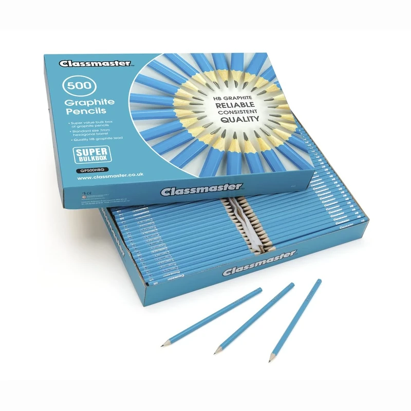 Classmaster GP500HBG HB Graphite Pencils Value Box — Ideal for Art, Drawing, and Shading (Pack of 500)