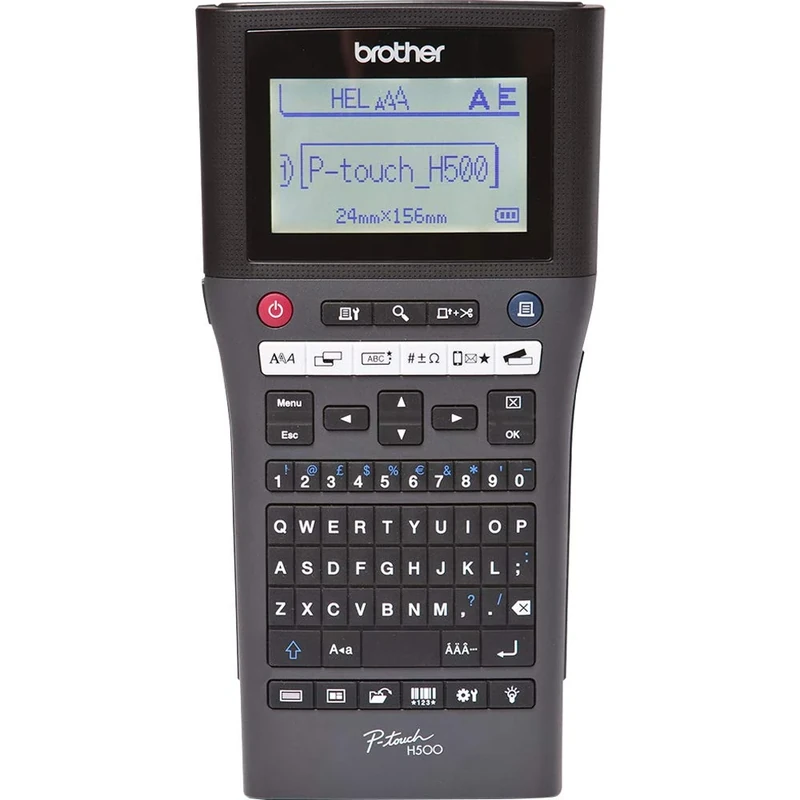 Brother PT-H500 Label Maker, USB 2.0, P-Touch Label Printer, Handheld, QWERTY Keyboard, Up to 24mm Labels, Includes USB Cable/Wrist Strap/24mm Black on White Tape Cassette