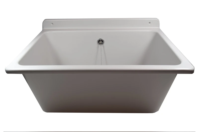 Sanit Washing Trough with Overflow - 35L Plastic - Grey