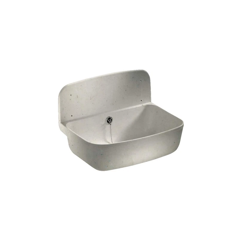 Sanit 60.001.B6.0099 Wall-Mounted Sink (Impact-Resistant Plastic, Capacity 13.5 L, Overflow, Accessories, Granite