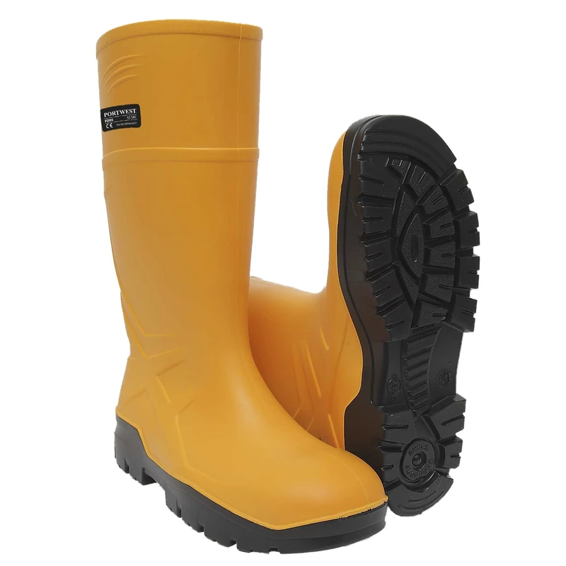 Portwest FD95YER44 PU Safety Wellington, S5 CI FO, Regular, Size: 44, Yellow