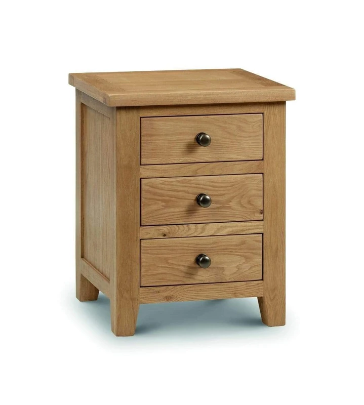 Julian Bowen Marlborough 3 Drawer Bedside, Oak