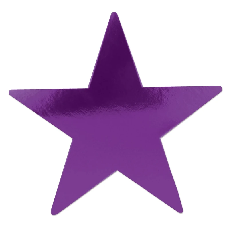 Beistle 36-Pack Foil Purple Star Cutouts, Party Decorations for Festive Occasions, Celebrations & Events, Starry Theme Decor for Wall & Table, 9”