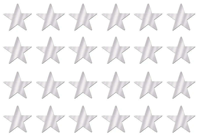 Beistle 55839-S 24-Piece Foil Star Cutouts, 12-Inch