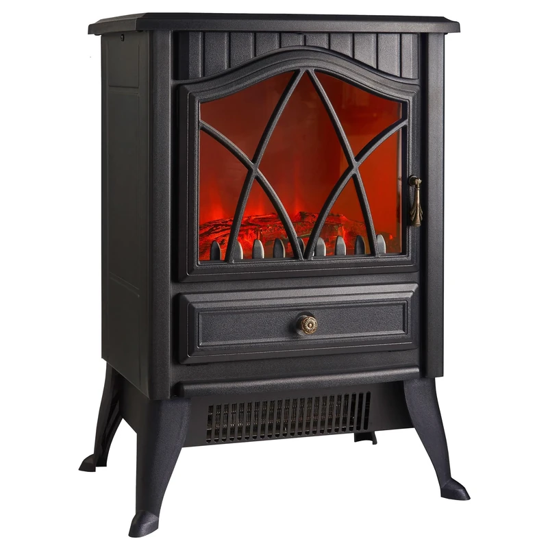 VonHaus 1800W Electric Stove Heater - Log Burner with LED Flame
