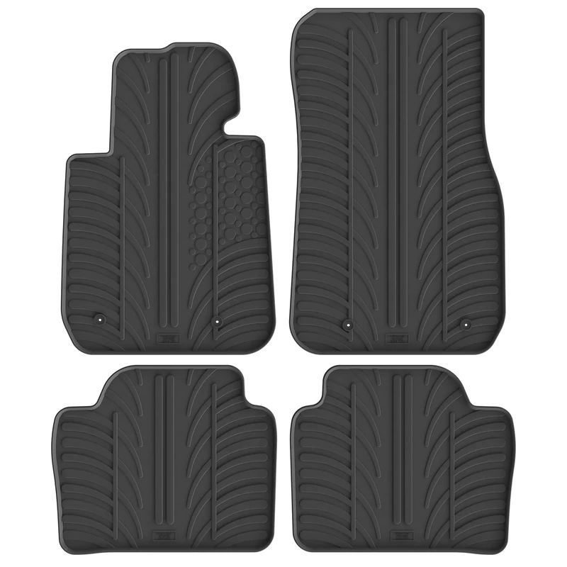 Gledring Set of rubber mats compatible with BMW 3 Series F30/F31 2012-2019 (T profile 4 pieces + mounting clips)