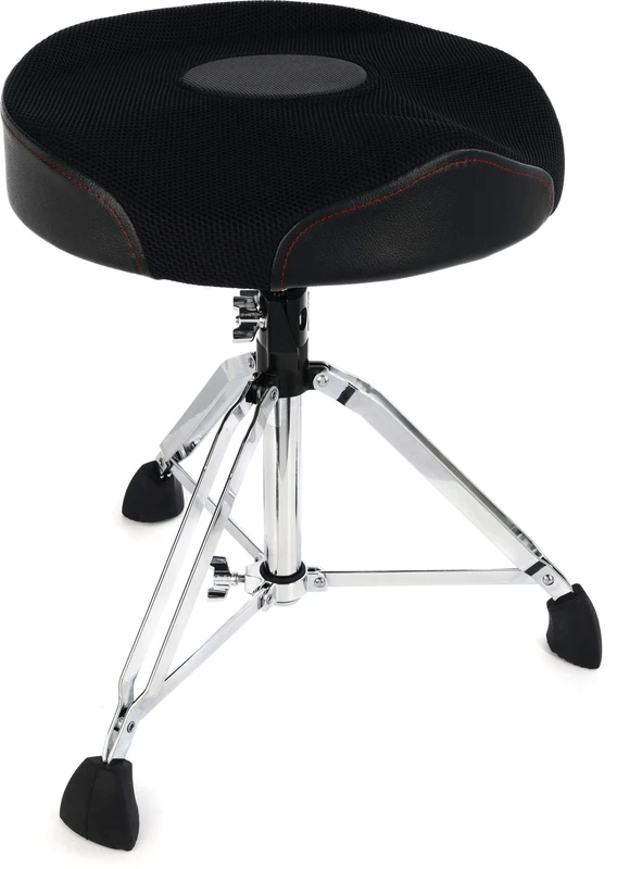 Gibraltar Drum Stool 9000 Series Air Tech Round 2-Tone, 9608RW2T (Diameter: 43cm, Dry-Mesh Fabric Seat, Super Lock, Height Adjustment Spindle, 'Super Foot' Rubber Feet)