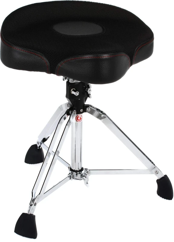 Gibraltar Drum Stool 9000 Series Air Tech Motorcycle Pro Series Saddle 2-Tone, 9608MW2T (Diameter: 43cm, Dry-Mesh Fabric Seat, Super Lock, 'Super Foot' Rubber Feet)