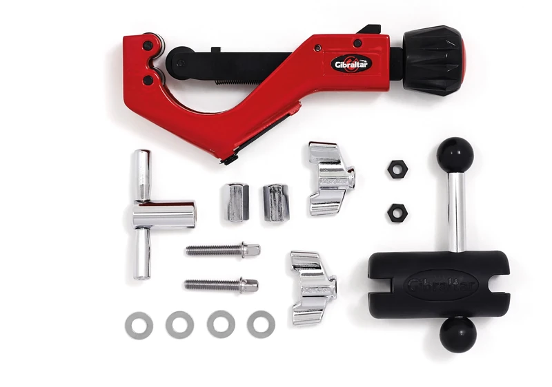 GIBRALTAR SC-RBK Drum Rack Kit - Pipe Cutter, Rack Adjustment Tool, 8mm Wing Nuts, Clamp Screws, Washers, T-Handle