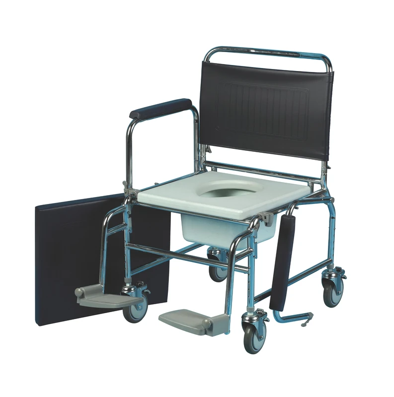 Homecraft Mobile Commode, Adjustable Height and Easy Transfer Commode for Elderly, Disabled and Handicapped Users - 20" Seat Width