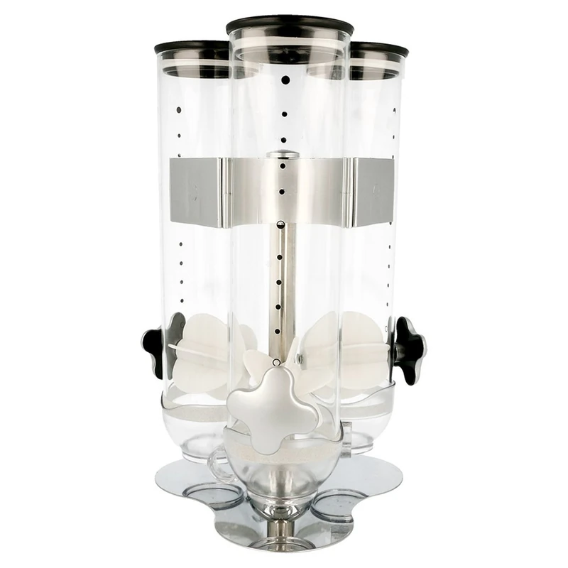 Triple Cereal Dispenser 20X20X45 Cm Clear Acrylic - 1 Units