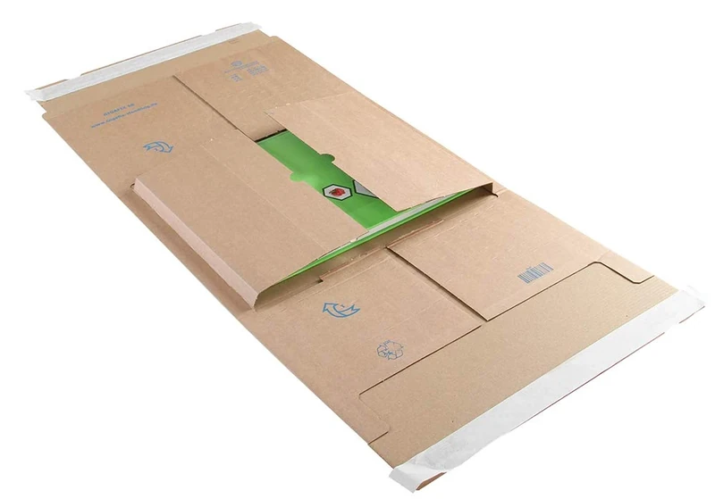 Blake Purely Packaging 350 x 320 x 20-100 mm Postal Wraps Plastic Free Peel & Seal Tamper Evident (PPW65) Brown Kraft - Pack of 25