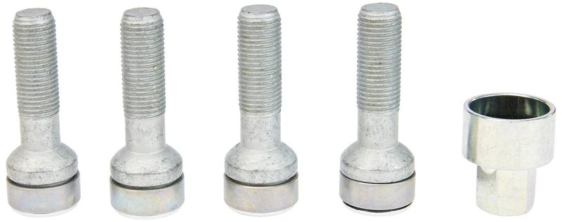 28017SL Wheel Lock Bolts SL (Ultra High Security) M14 x 1,5, radius seat, shaft length 45,0 mm, Overall length 65,7 mm, Hex size 17mm, Key diameter 28,6 mm