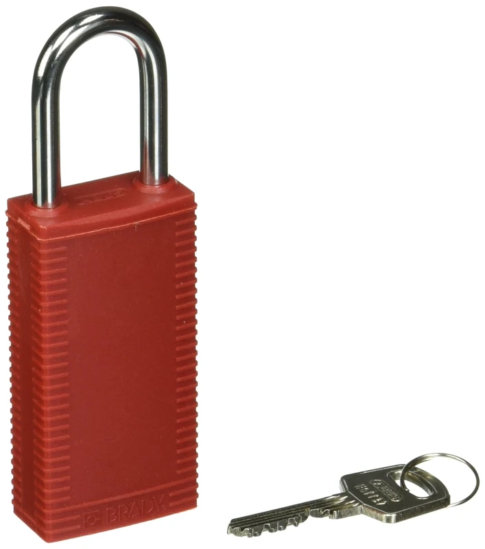 Long Body Security Padlock, 38mmx 122mm x 19.50mm, Red, Pack of 6