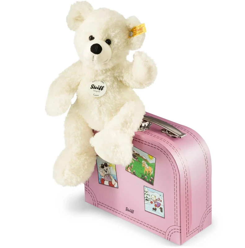 Steiff Lotte Teddy Bear in Suitcase (White), 111563, 28 cm