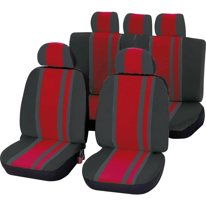 Unitec Newline 84958 14-Part Seat Cover Set Red/Black
