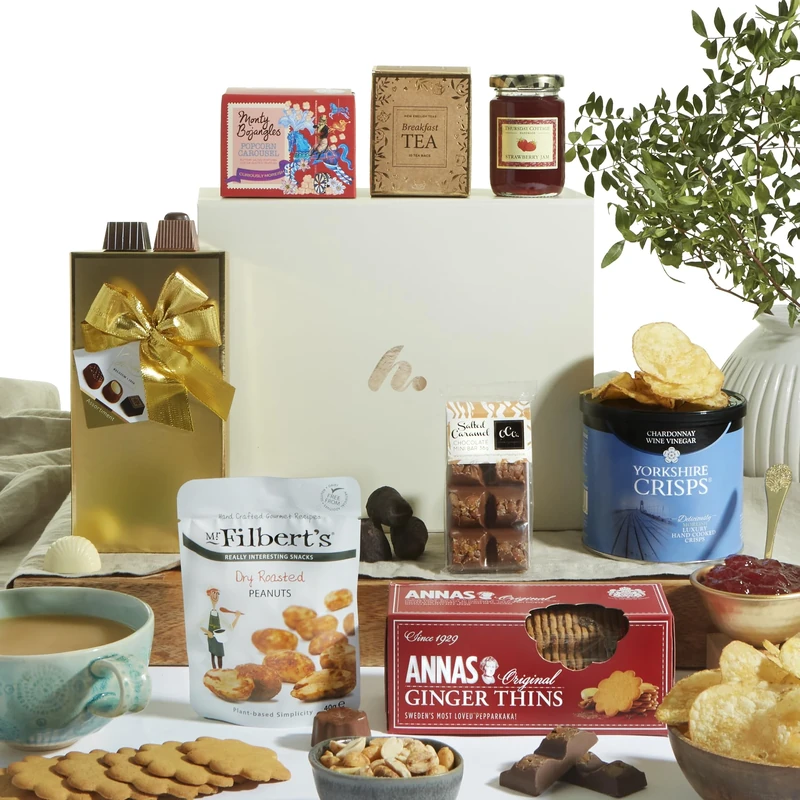 Ultimate Treats Gift Hamper by Clearwater Hampers - Luxury Food Gift with Chocolates, Biscuits, Truffles, Tea & Snacks | For Birthdays, Mother’s Day and Father's Day, Food Hampers for Men & Women