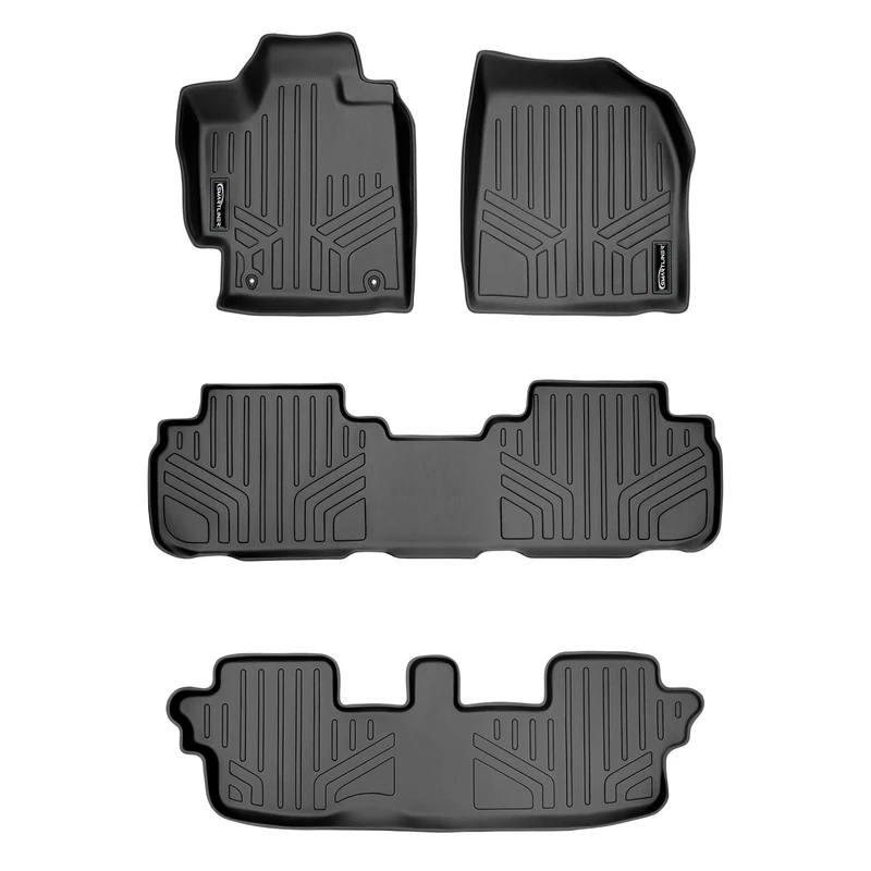 MAX LINER A0038/B0037/C0037 Black Specific Vehicle MAXLINER Custom Fit Floor Mats 3 Row Liner Set 2008-2013 Toyota Highlander Non Hybrid