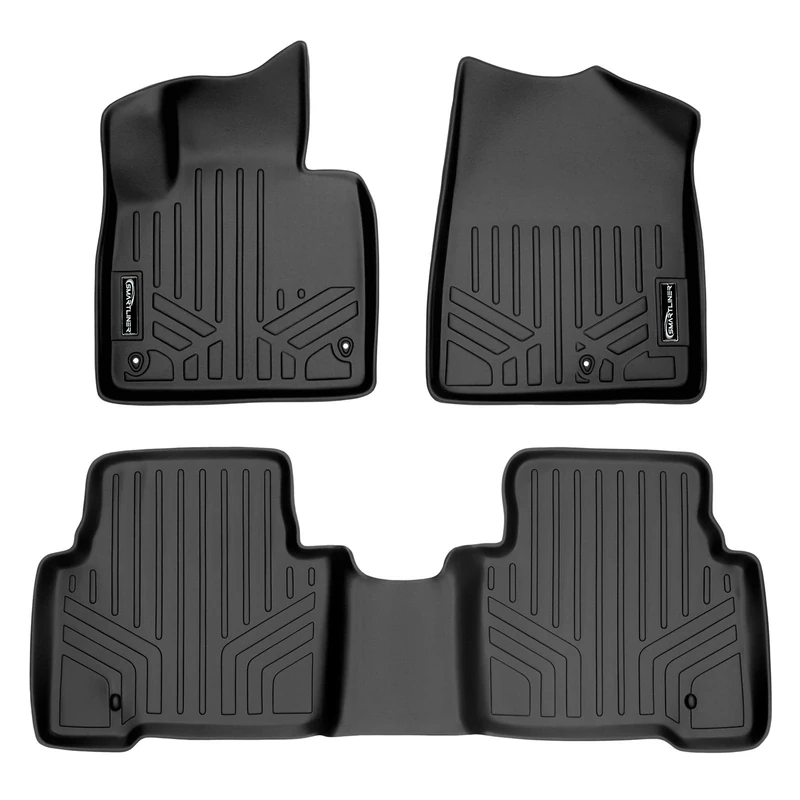 MAXLINER Custom Fit Floor Mats 2 Row Liner Set Black for 2013-2018 Hyundai Santa Fe - All Models / 2019 Santa Fe XL