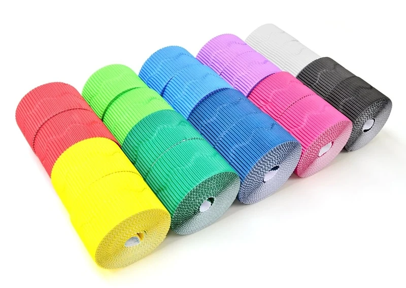 Scola Border Roll, 20 Assorted Colours Rolls, 57mm x 15m, School Supplies, Display Boards, Art and Crafts Projects, For Schools and Home Schooling