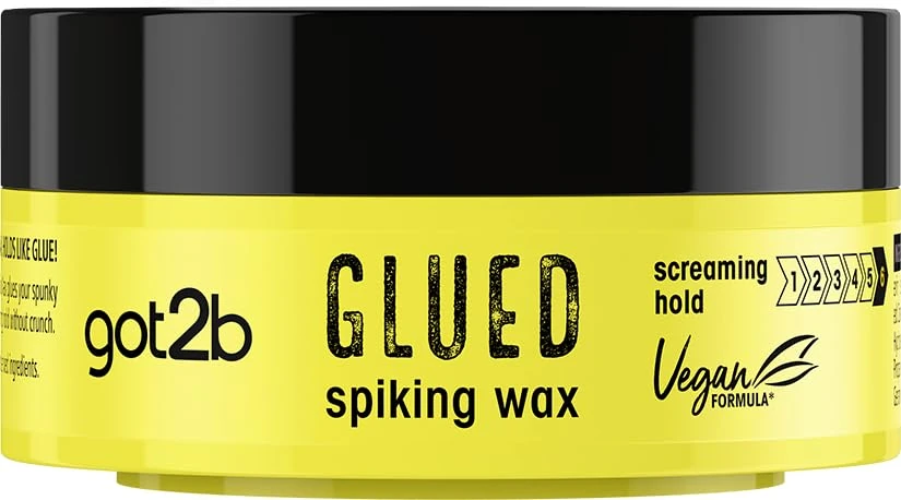 got2b Glued Spiking Wax 75 ml, Spiking Wax with Ultra Strong Hold, For Moldable, Tough Looks, With Screaming Hold, Vegan Formula