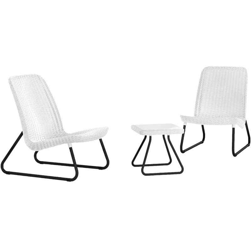 Keter 17197637 Lounge Set Rio, rattan look, plastic, White, 77.5 x 76 x 54 cm