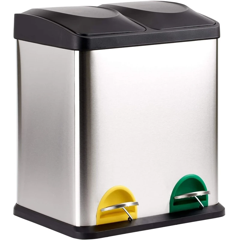 KITCHEN MOVE ZOE Stainless Steel Kitchen Pedal Bin 40L (2 x 20L) with Bucket