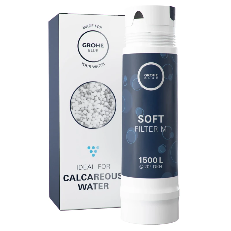 GROHE Blue Filter Cartridge - Replacement Blue and GROHE Red Water Systems for Fresh Filtered Water, Reduces Limescale and Heavy Metals, Capacity 1500 Litre, 40430001