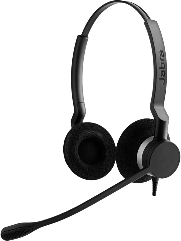 Jabra Biz 2300 Quick Disconnect UC On-Ear Stereo Headset - Unified Communications Certified Noise-cancelling and Corded Headphone for Deskphones