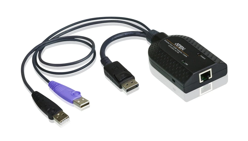 Aten KA7169 DisplayPort USB Virtual Media KVM Adapter Cable with Smart Card Reader