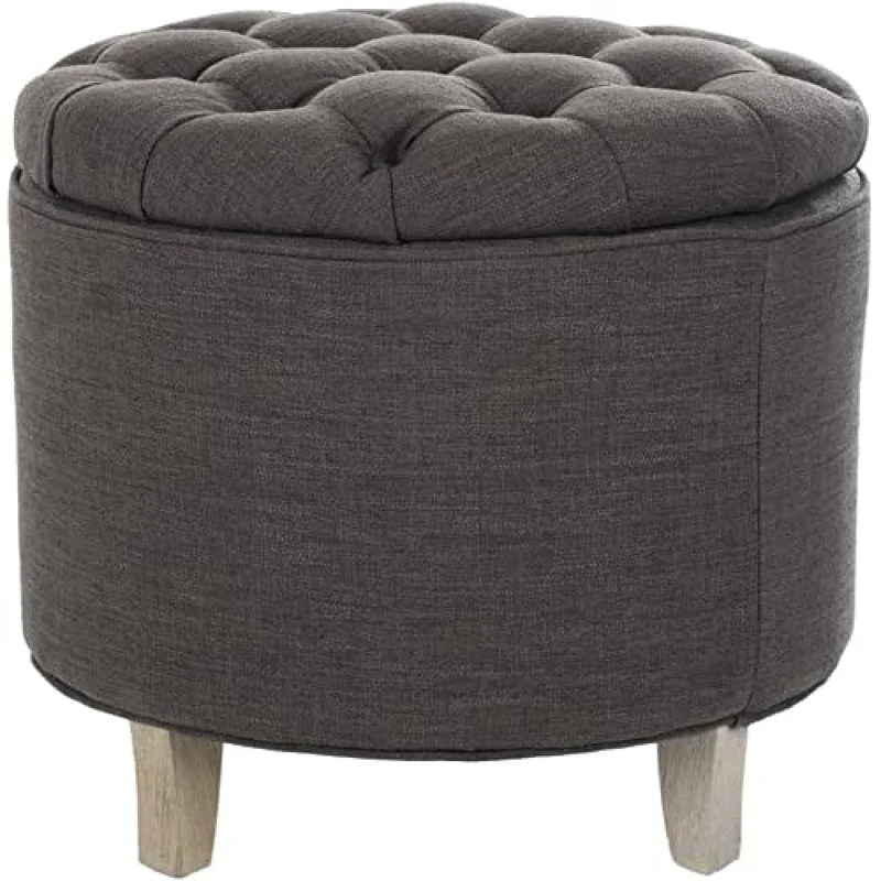 SAFAVIEH Upholstered Ottoman, in Grey, 50 X 50 X 50