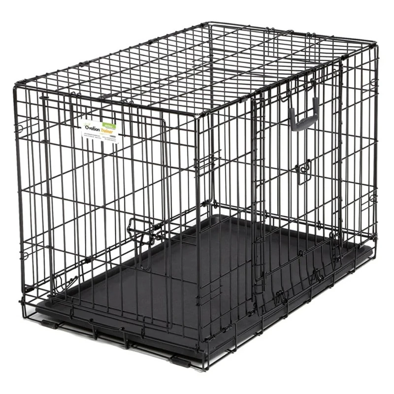 MidWest Homes for Pets XL Ovation Double Door 122 cm Folding Metal Dog Crate, Front and Up & Away Side Doors, Space-Saving Design