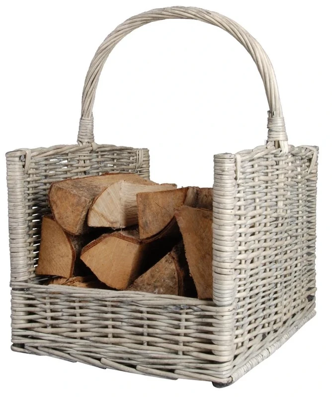 Fallen Fruits MW42 Wood Log Basket - Grey