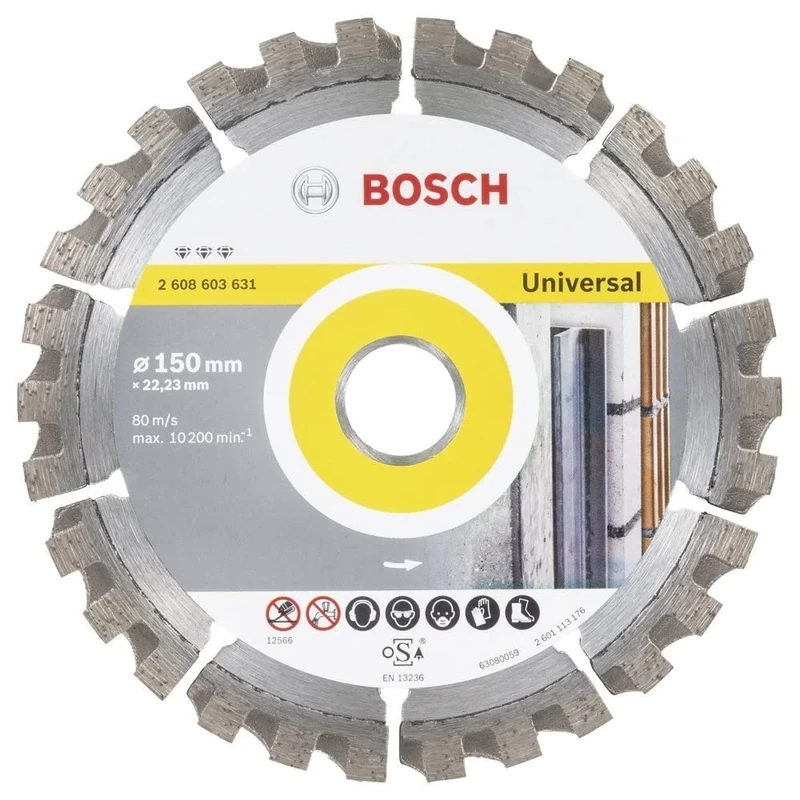 Bosch 2608603631 Diamond Cutting Disc, Silver/Grey, 150 x 22.23 mm