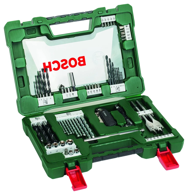 Bosch 2607017307 "V-Line" Drill Screwdriver Bit Set, 0 V, Green, Set of 68 Piece