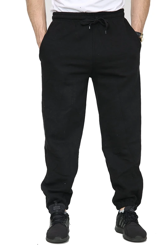 Mens Fleece Jogging Bottoms S-6XL (S, Black)