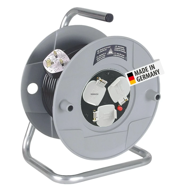 Brennenstuhl Standard 3-way socket Cable Reel (Extension Lead 25m, with thermal cut-out protection, cable colour: black)