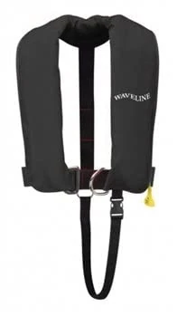 Waveline Adult Black Automatic Lifejacket. 165N ISO Approved