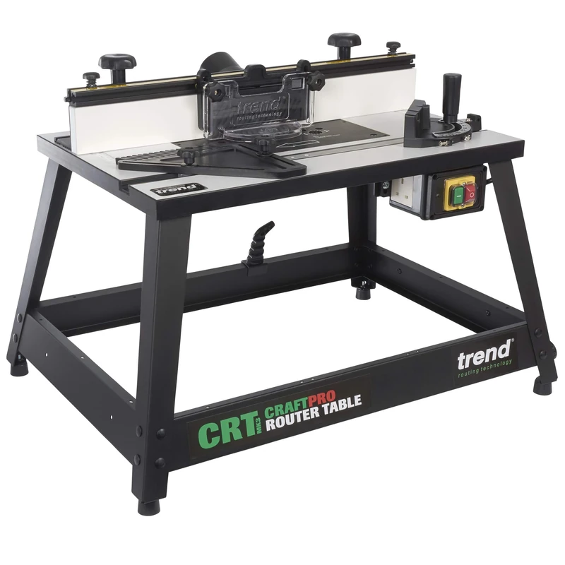 Trend CRT Portable Benchtop Router Table, Robust Steel Construction, Laminated Table Surface, Adjustable Fence with Dust Extraction Port, 110V, CRT/MK3L