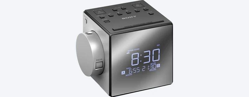 Sony ICF-C1PJ AM/FM Radio Alarm Clock with Date and LED Display Radio alarm clock metallic silver - Image 1