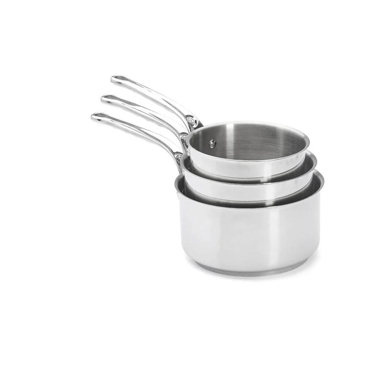 De Buyer 3 Pieces Milady Saucepan Set, Silver