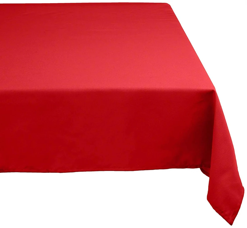 DII CAMZ32549 60x120 Rectangular Polyester Tablecloth, Red - Perfect for Fall, Thanksgiving, Dinner Parties, Christmas, Buffets or Everyday Use